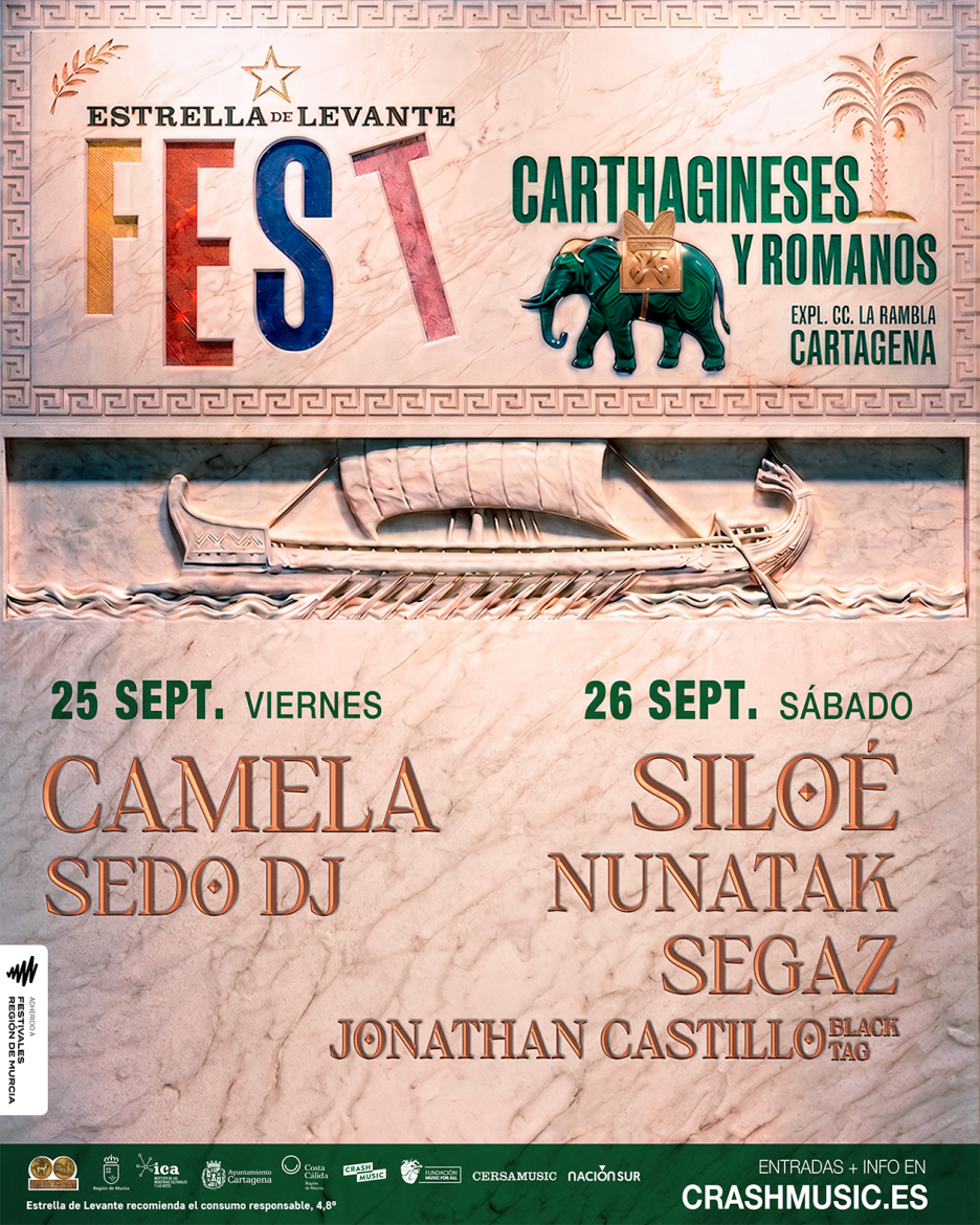 El Carthagineses y Romanos Fest 2026 confirma su cartel con Camela, Siloé y Nunatak como grandes reclamos CT y rom fest26
